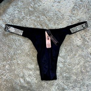 Victoria’s Secret Black Rhinestone Thong